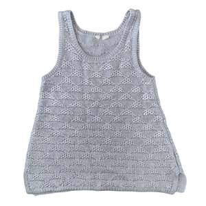 Moth Anthropologie Gray Knit Top Metallic Tank Top Size Small Oversized
